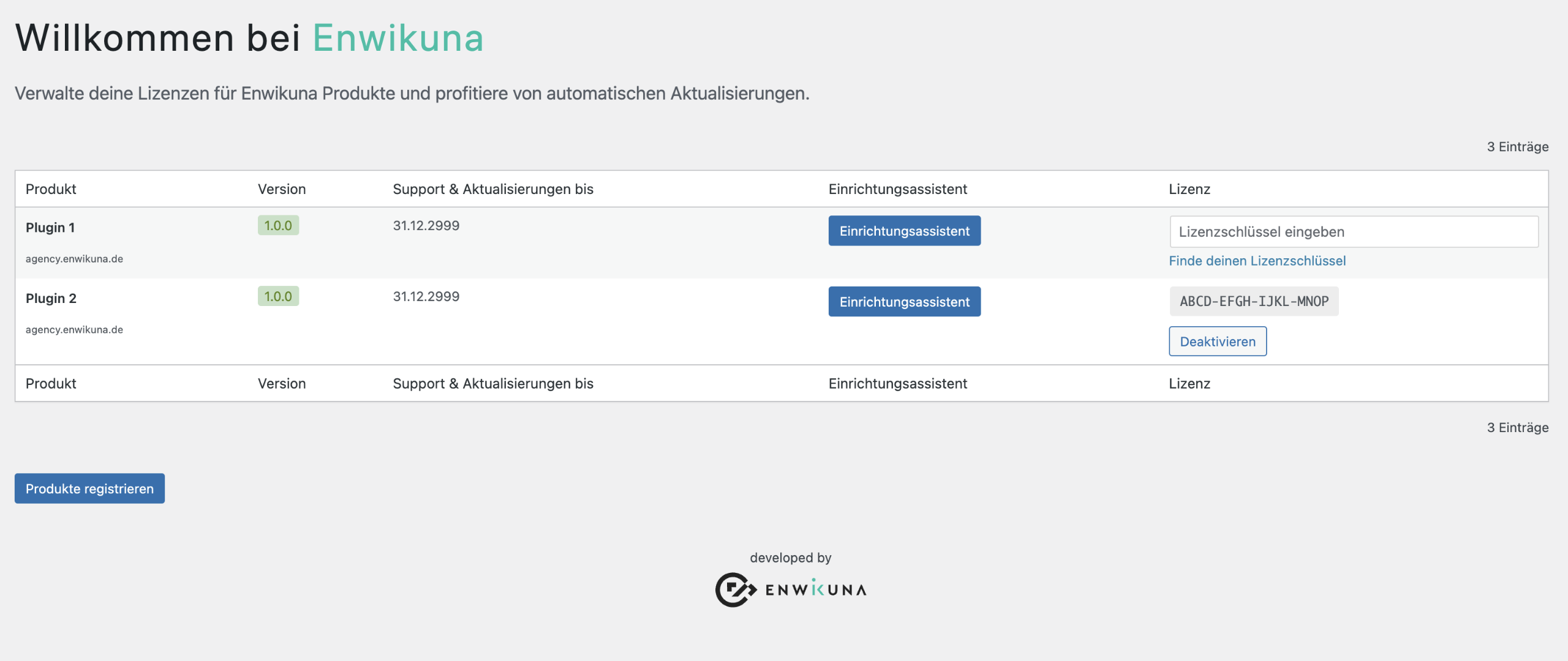 Enwikuna Helper Dashboard Überblick