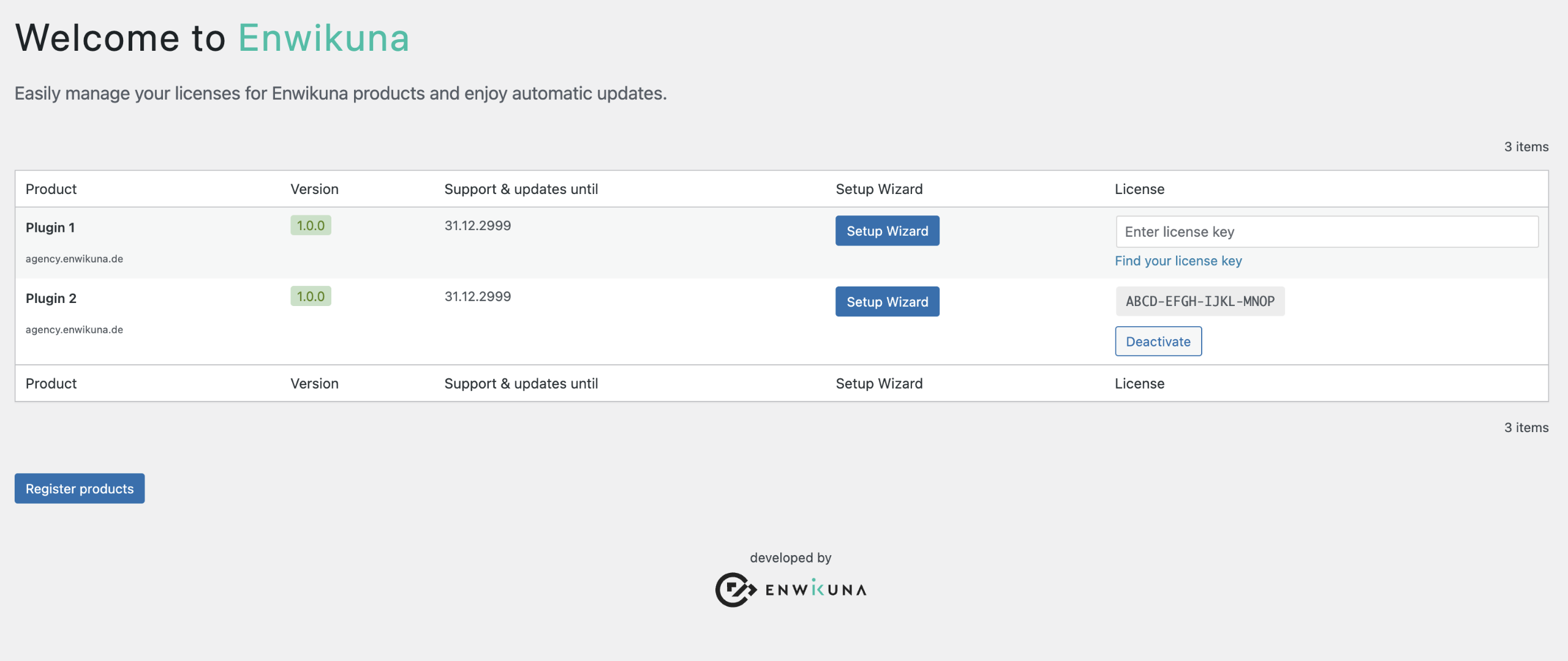 Enwikuna Helper dashboard overview