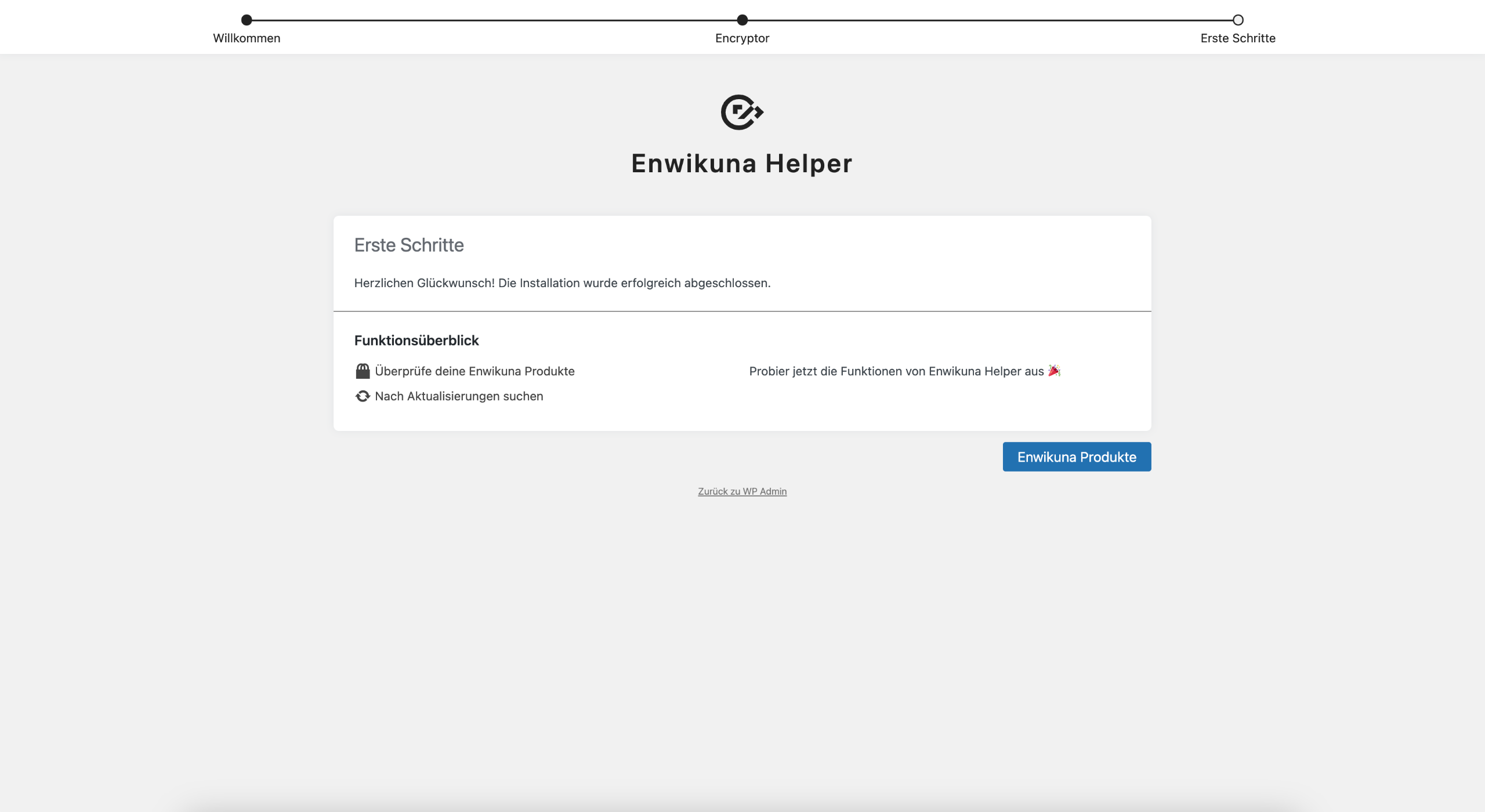 Enwikuna Helper Einrichtungsassistent Schritt 3