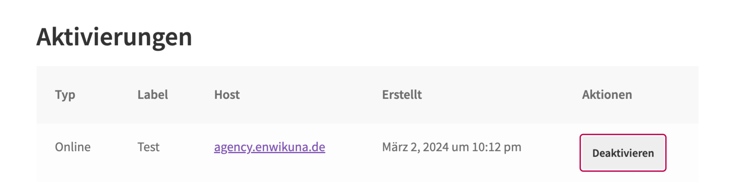 Enwikuna License Manager Konto Lizenz deaktivieren