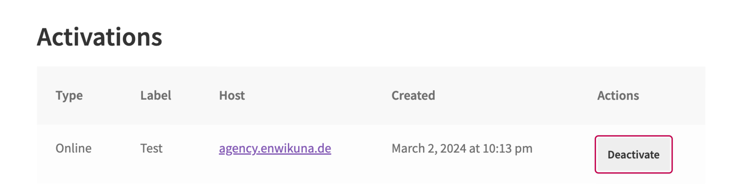 Enwikuna License Manager Konto Lizenz deaktivieren