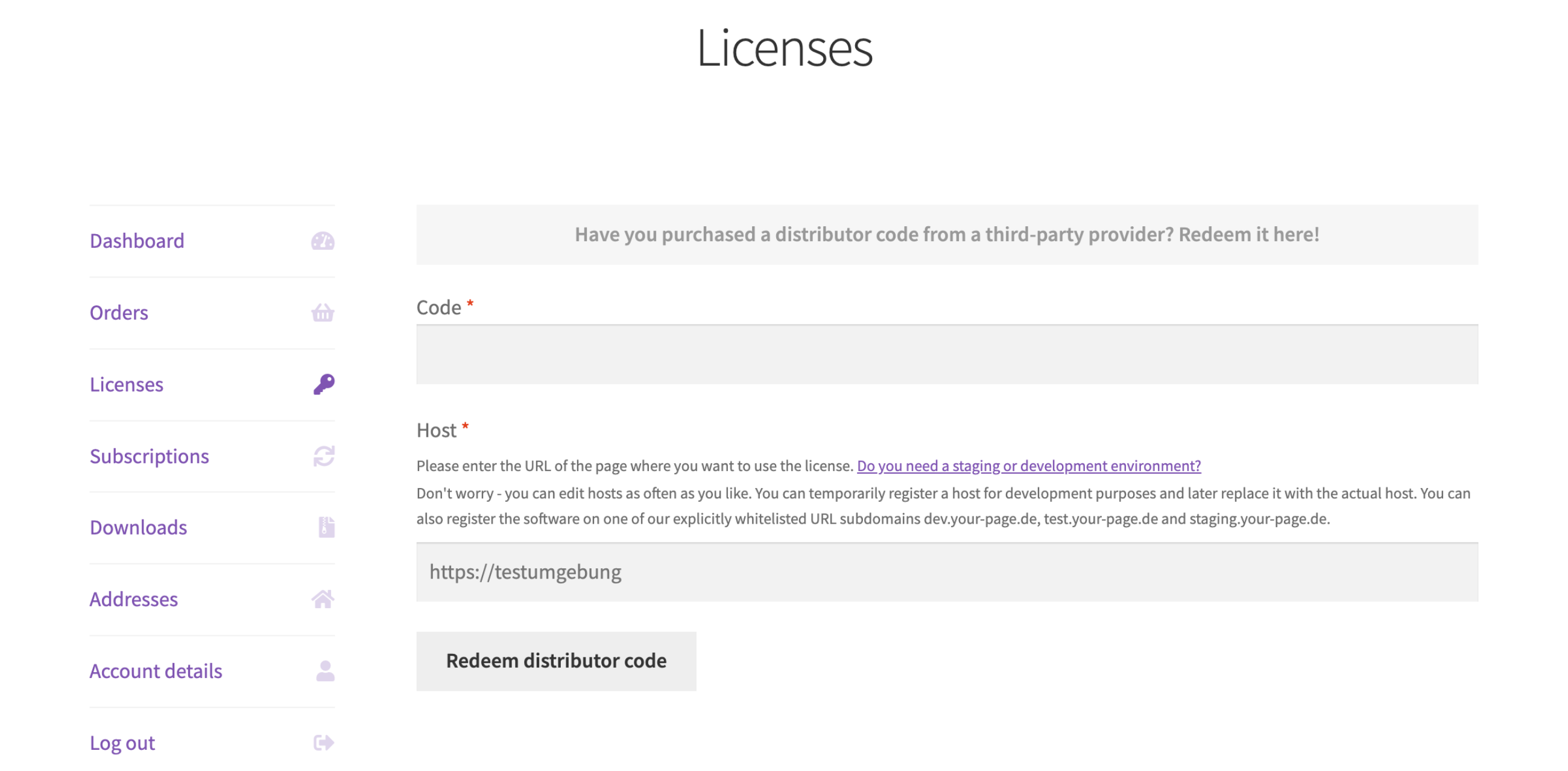 Enwikuna License Manager account redeem distributor code