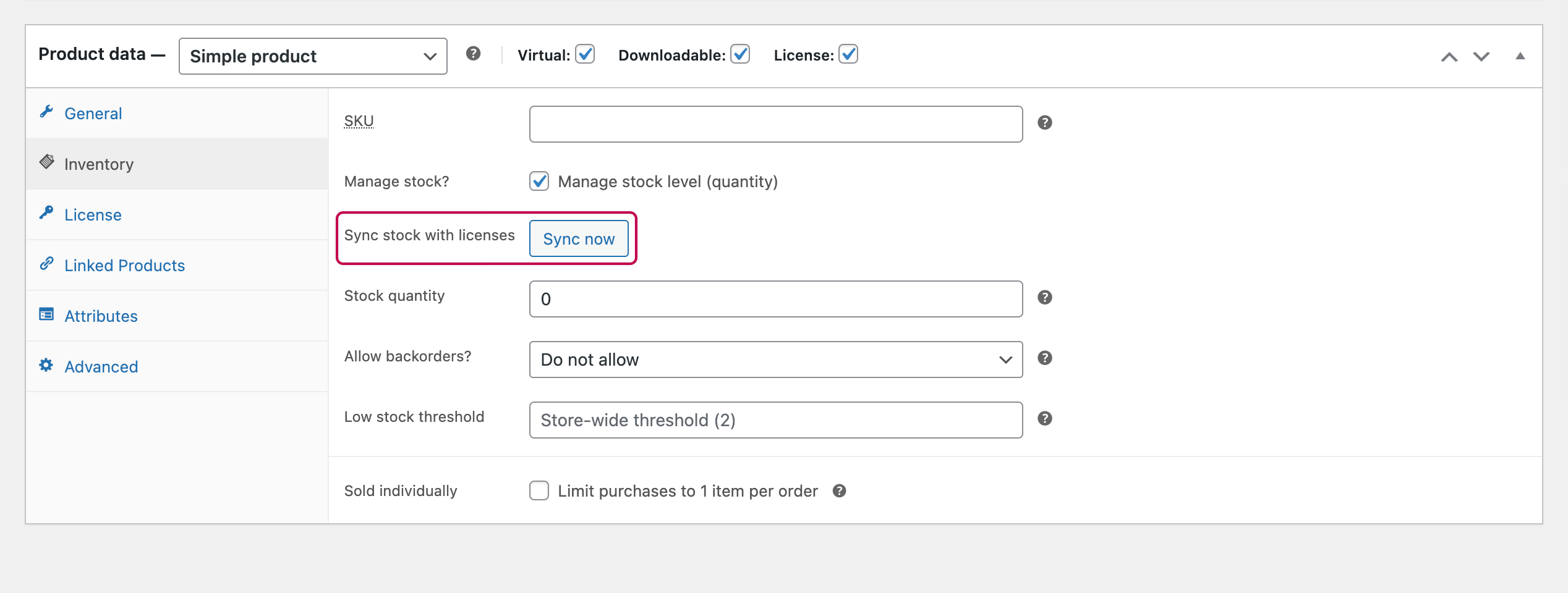 Enwikuna License Manager Lizenzprodukt Bestand synchronisieren