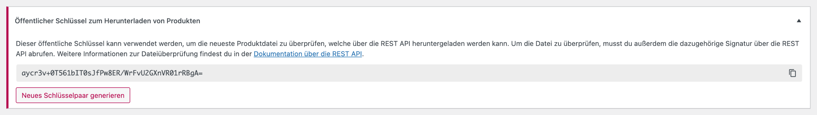 Enwikuna License Manager öffentlicher Schlüssel zum Herunterladen von Produkten
