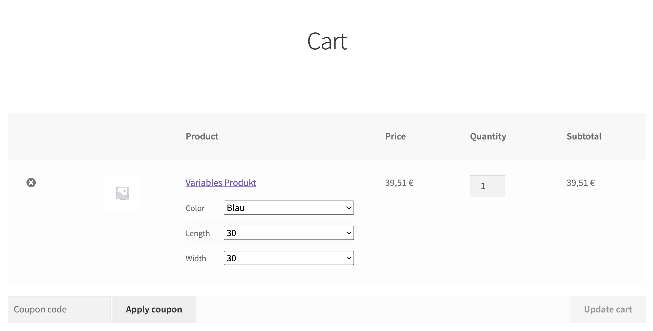 Woo Cart Variations